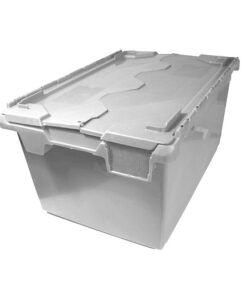 Plastic Crate - Hinged Lid - SABS Approved - 75L - Grey - Pack of 60 - AT75356-grey