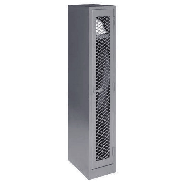 Steel Locker with Mesh Door - Single Tier Metal - 1 Door - 180 x 30 x 45 cm - SLMD01-grey