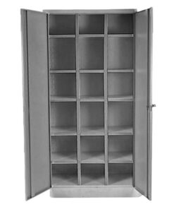 Pigeon Hole Cabinet with Doors - Steel - 18 Compartment - 180 x 90 x 45 cm - PH001-grey