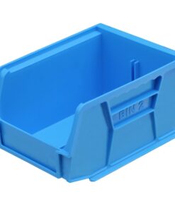 Stack & Hang Parts Storage Bin - Small Plastic Container - Size 2 - 13.5 x 10.5 x 7.5 cm - Blue - BIN-2-BLUE