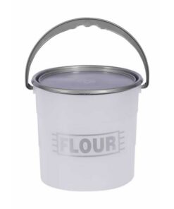 10L Plastic Bucket and Lid - Flour - Pack of 5