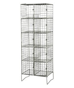 Wire Metal Locker - Powder Coated Steel Mesh - Double - 10 Doors - 5 Tier x 2