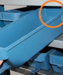 Back Stopper for Shelf Bin - Loose Parts Warehouse Storage Container - Plastic - Blue
