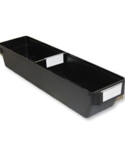 Shelf Bin - Loose Parts Warehouse Storage Container - Plastic - Bins, Dividers and Labels - Small - 500mm - Black - Pack of 40