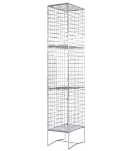 Wire Mesh Locker - Electro Plated - 3 Doors - 180 x 30 x 45cm