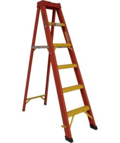 Fibreglass Single Sided Step Ladder - Industrial - Heavy Duty - 6 Steps - 1.8m