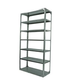 Bolted Shelving Steel Bay 7 Shelves - Uni-Angle - Seven Shelf Kit - Galvanised - 335.3 x 91.4 x 61 cm