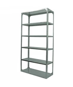 Bolted Shelving Steel Bay 6 Shelves - Uni-Angle - Six Shelf Kit - Galvanised - 304.8 x 91.4 x 91.4 cm