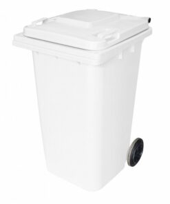 240L Wheelie Bin - 2 Wheel - Plastic - White