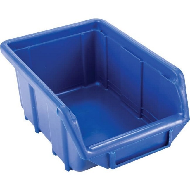Senator Stack & Hang Plastic Bin - Small Parts Storage - SEN1 - with Label Holder - 16.5 x 11 x 7.5 cm - Blue