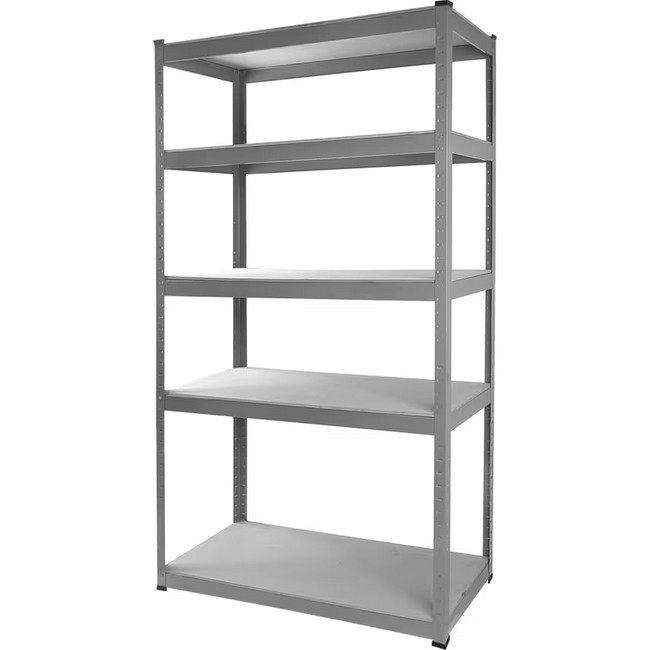 Matlock Standard Duty Shelving - Steel & Plywood - 5 Shelves - Grey - 100kg UDL Capacity - 40 x 101 x 183 cm