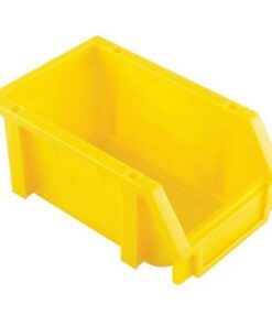 Matlock Plastic Louvre Panel Bin - Stack and Hang Container - Interlocking Design - 10 x 16 x 7.4 cm - Yellow