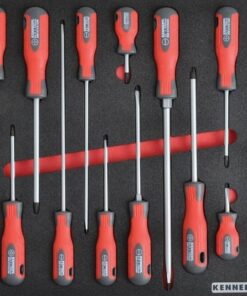 KennedyPro Screwdriver Set - 12 Pieces - with 2/3 Width Foam Tool Control Inlay for Tool Roller Cabinets