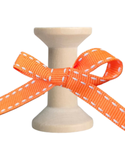 No 052 – Tangerine White Saddle Stitch 10mm