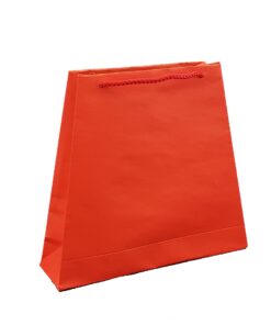 Red Small Tapered paper carrier bag with cord handles