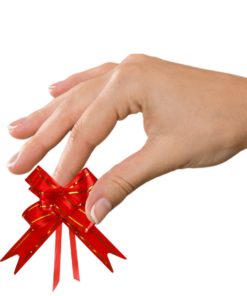 Ribbon – Poly Pull Bow Red/Gold