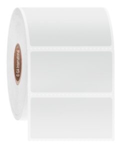GA International Cryo Barcode Labels for Liquid Nitrogen Storage, 50.8mm x 25.4mm, White for 5ml Tubes, Roll with 2000 Labels