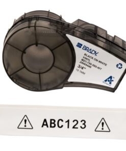 Brady Labels M21-750-595-WT 19.05x6.4m, Black on White, Self-Adhesive, Box of 6.4 m