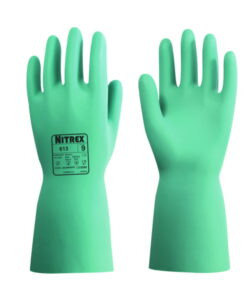 Chemical protective gloves Nitrex 613 M (8) nitrile, green, inside flocked, pack of 10 pair