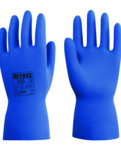 Chemical protective gloves Nitrex 440 S (7) latex, blue, flocked inside, pack of 10 pair