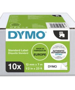 Dymo D1-Tape Big Pack: 10 Tapes, 12mm x 7m, Black on White