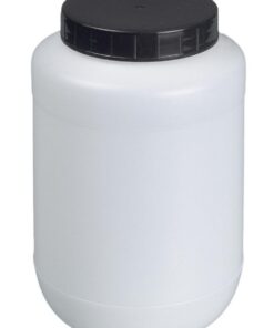 Bürkle Wide Neck Jar 1500 ml, HDPE w.screw cap, PP Black w.PE Sealing Washer Round, Transparent