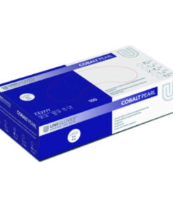 Unigloves Nitrile Gloves Cobalt Pearl Size XS, Powder-Free, Non-Sterile, Rolling Edges, Micro-Roughened Finger Tips, Pack of 100