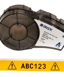Brady Labels M21-500-595-YL 12.7 x 6.4 m, Black on Yellow, Self-Adhesive, Box of 6.4 m
