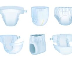 All-in-One Adult Diapers / Cotton FeelPLUS (BLUE) - Regular Absorbency