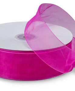 Cerise Organza Ribbon 40mm x 100m