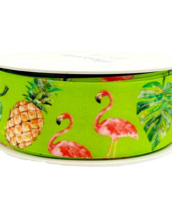 Ribbon – Tropical Flamingo/Pine 38mm x 15m