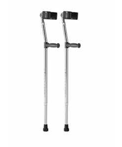 Medline MDS805161 Aluminum Forearm Crutches, Adult, Pack of 2