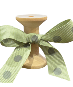 No 129 – Vintage Green Grey Dot 15mm