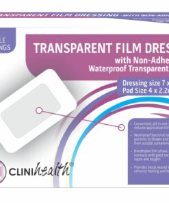 Dressing Transparent Film with Non Adherent Pad – 7x5cm 50S
