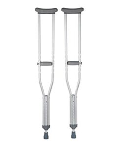 underarm crutch, adult crutches, 350 lb. capacity, adjustable user height 5'2" to 5'10", aluminum