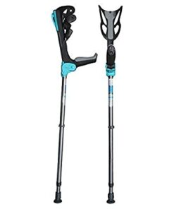 XYSQWZ Forearm Crutches Ergonomic Lighter Crutch with Integrated Shock Absorber Height Adjustable Stops - for Standard and Tall Adults Suspension 1 pc