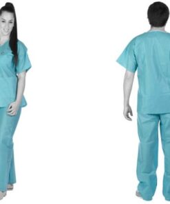 disposable scrubs top blue