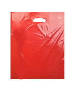 Red Plastic Carrier Bags (460+40x380mm)(500 Units)