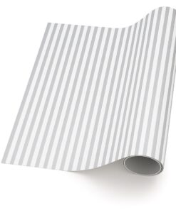 Thin Stripe – Silver on Pearl (5m x 50cm)