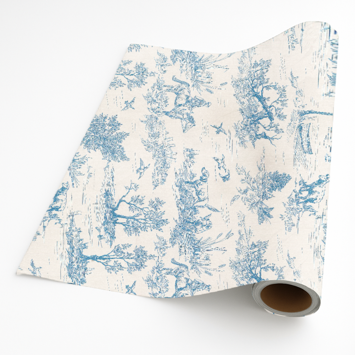 Countryside Toile in Blue – Giftwrap (5m x 50cm)