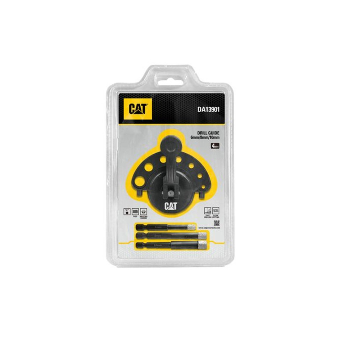 Cat Diamond Tile Drills 6, 8, 10Mm And Drill Guide