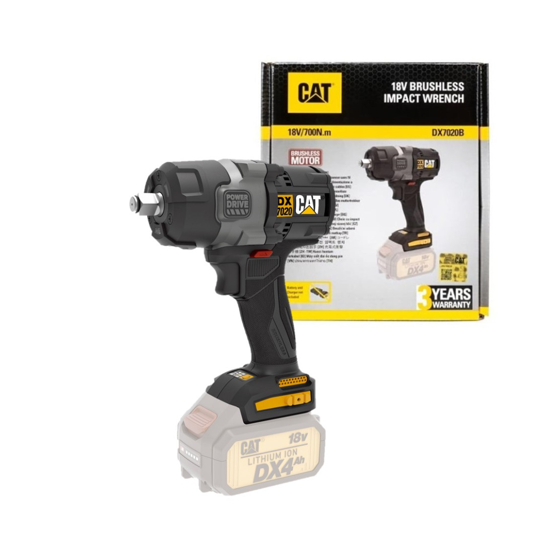 Cat 1/2" Impact Wrench Bl 700Nm 18V