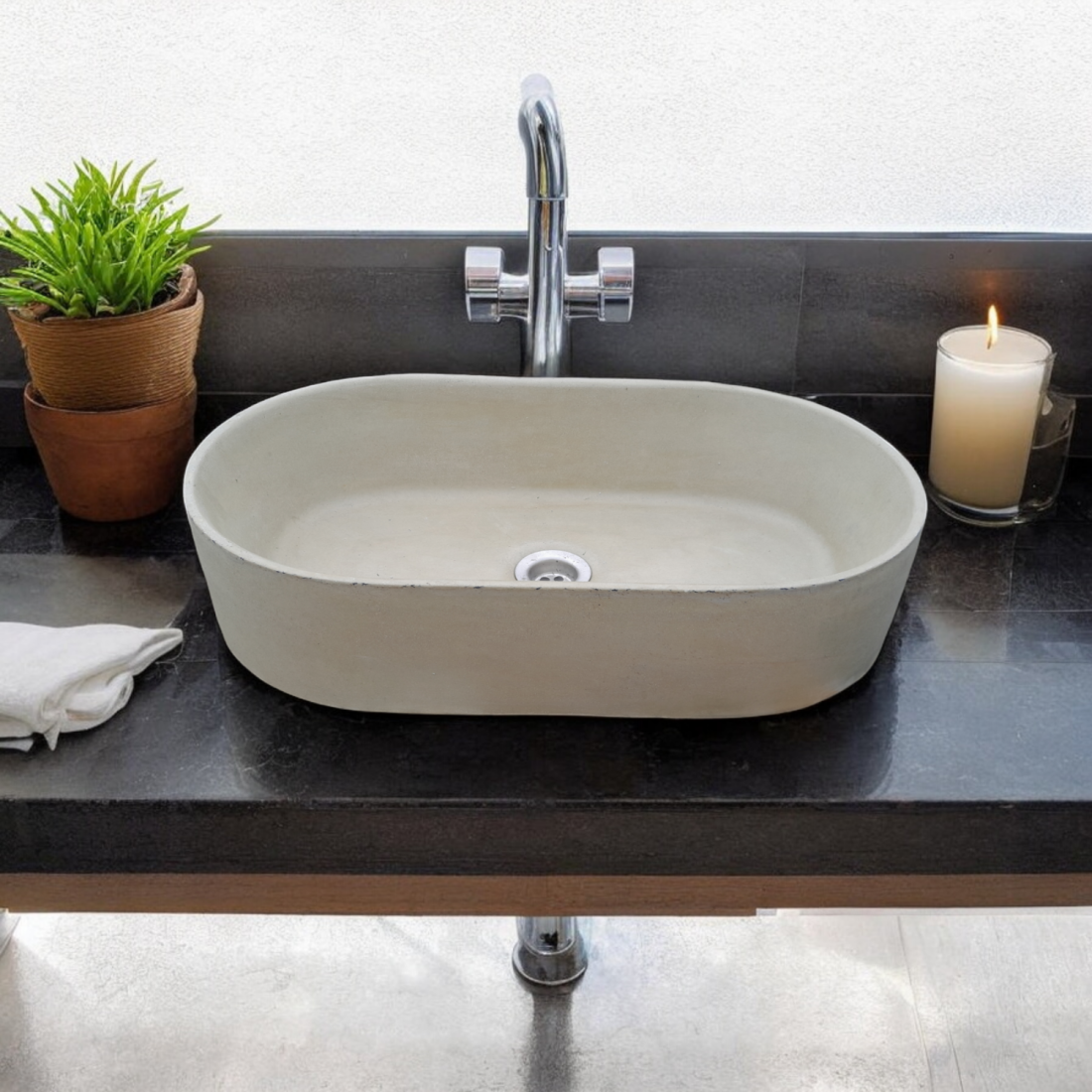 Gaia'S Ark Ivory Concrete Sink 53 X 30 X 11.5Cm - Image 3